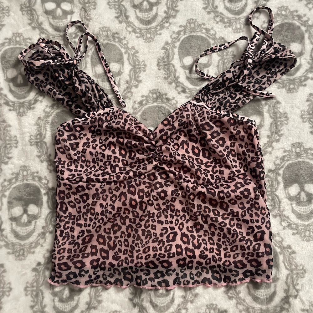 Pink Leopard Print Top